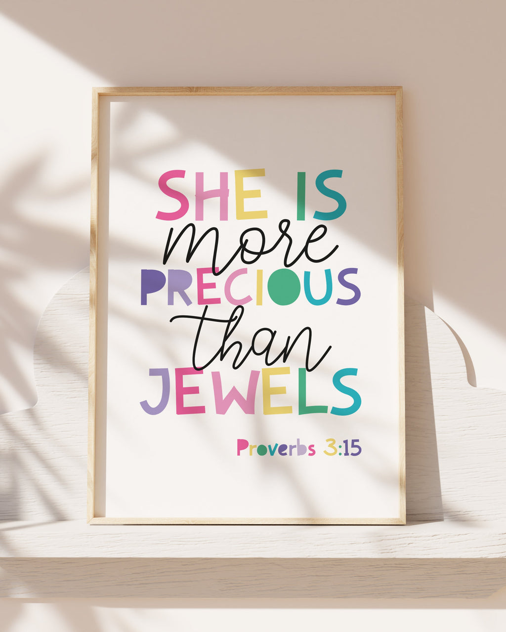 She is more precious than jewels print, Christian wall art
