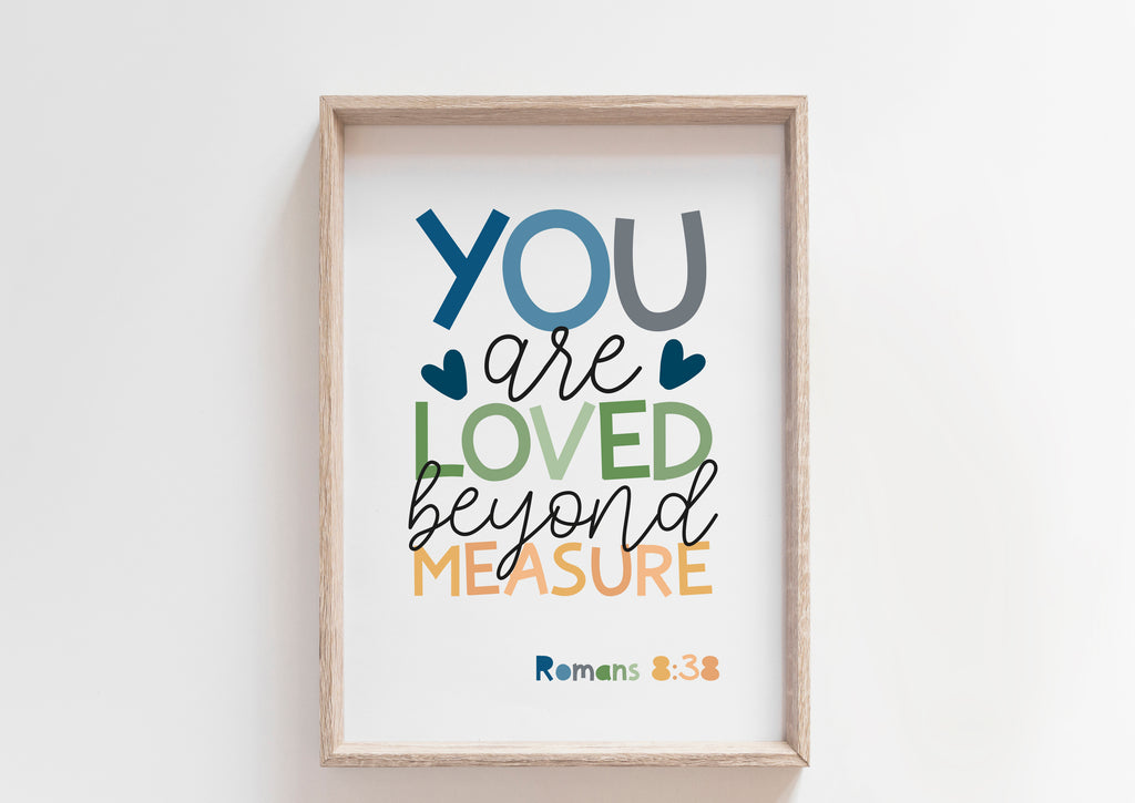 I am Loved Beyond Measure Print, Boys Nursery Wall Art