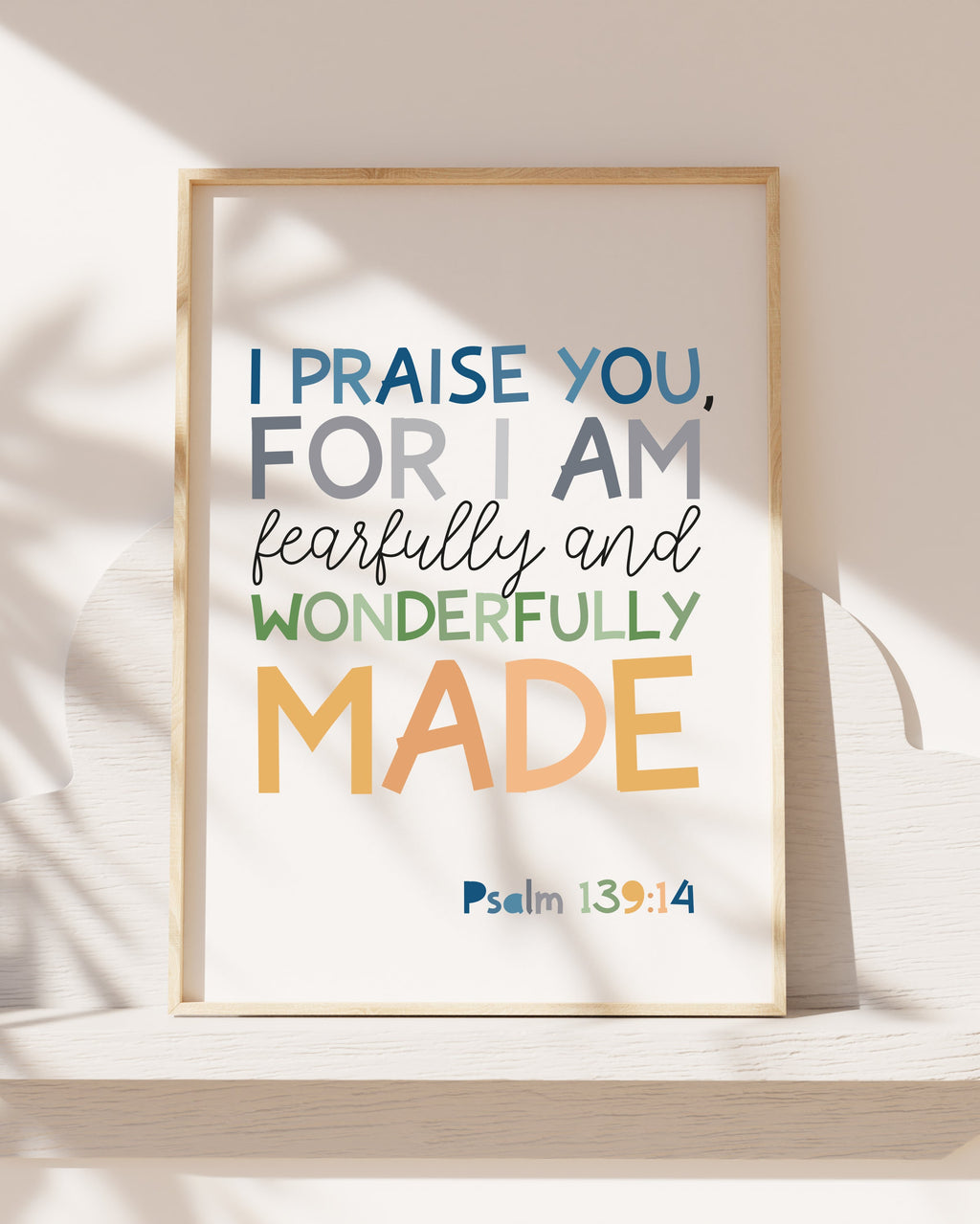 Fearfully and Wonderfully Made Print, Boys Christian Wall Art