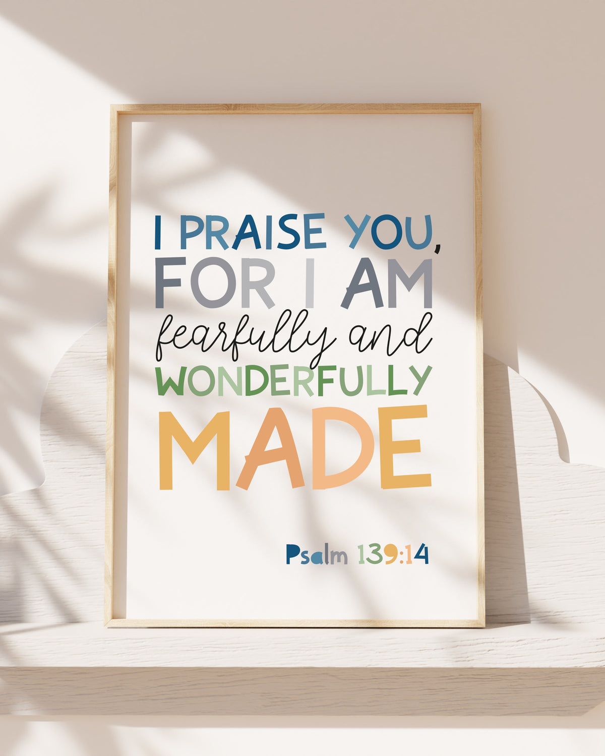 Fearfully and Wonderfully Made Print, Boys Christian Wall Art