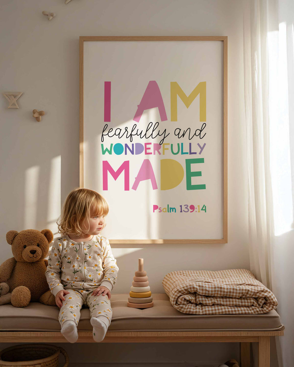 Fearfully and Wonderfully Made Print, Girls Christening Gift