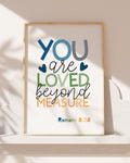 I am Loved Beyond Measure Print, Boys Nursery Wall Art
