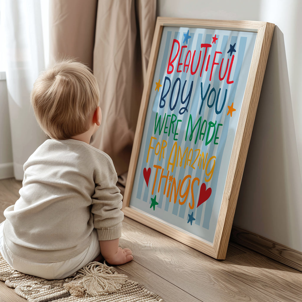 Beautiful boy you were made for amazing things print. Boys Nursery Wall Art (Copy)
