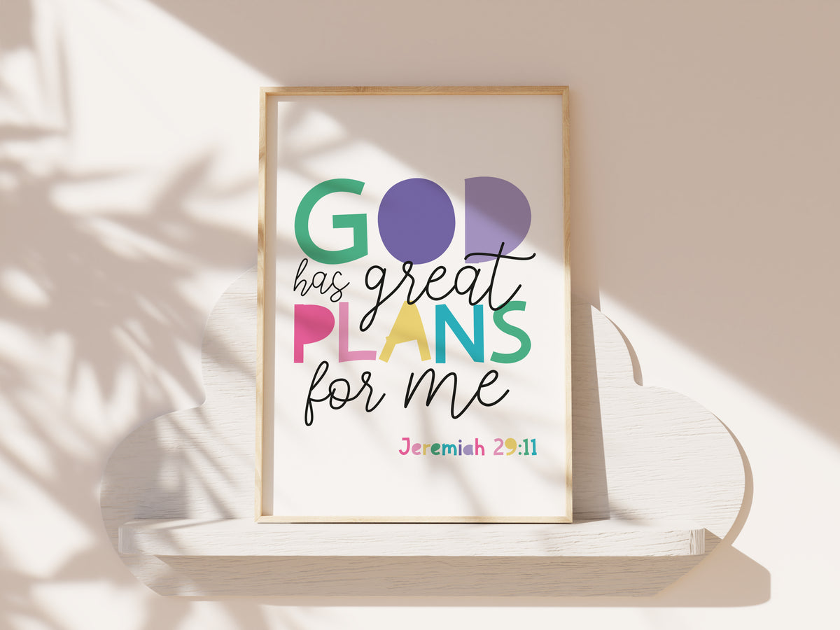 Set of 3 Children's Bible Verse Prints. Christian Wall Art, Girls Nursery Prints