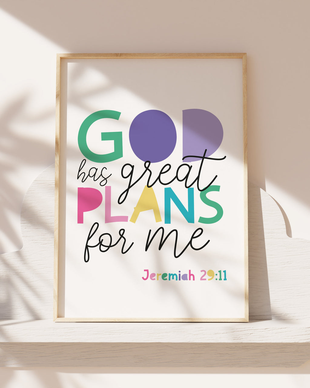 God has great plans for me print. Girls Nursery Print, Christian Wall Art