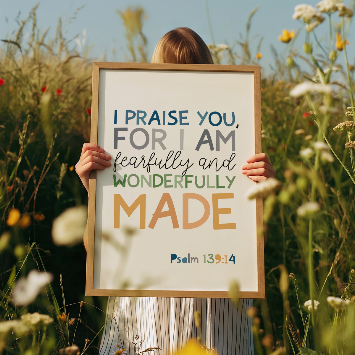 Fearfully and Wonderfully Made Print, Boys Christian Wall Art