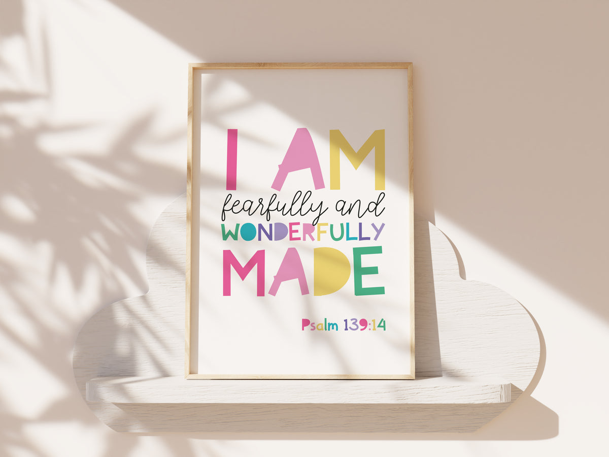 Set of 3 Children's Bible Verse Prints. Christian Wall Art, Girls Nursery Prints