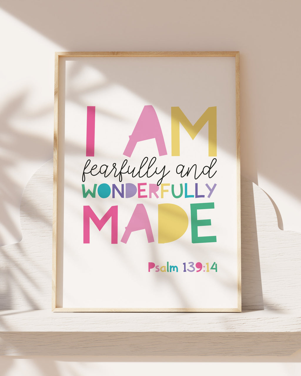 Fearfully and Wonderfully Made Print, Girls Christening Gift